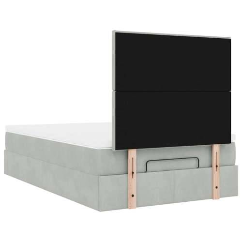 Okvir kreveta s madracima svijetlosivi 120x200cm baršunasti - Svjetlosiva 120 x 200 cm Gladak dizajn Cijena