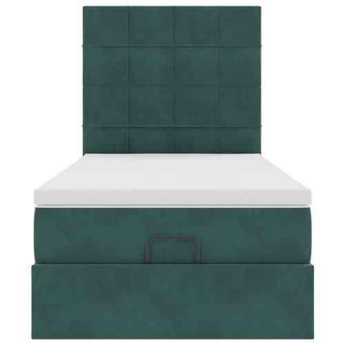 Okvir kreveta s madracima tamnozeleni 90x200cm baršunasti - Tamnozelena 90 x 200 cm Blok s kvadratima Cijena