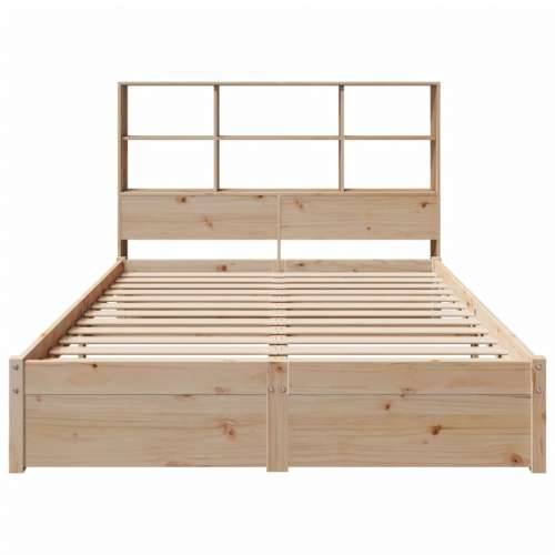 Krevet s regalom za knjige bez madraca 150 x 200 cm od borovine - Prirodna 150 x 200 cm Cijena