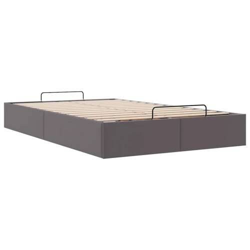 Otomanski okvir kreveta bez madraca sivi 120x200cm umjetne kože - Siva 120 x 200 cm Cijena