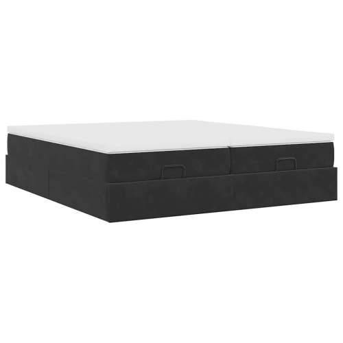 Otomanski okvir kreveta s madracima crni 180x200cm baršunasti - Crna 180 x 200 cm Cijena