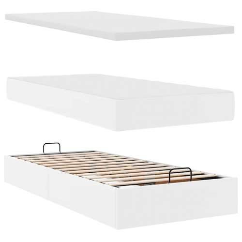 Otomanski krevet s madracem bijeli 100x200 cm umjetna koža - Bijela 100 x 200 cm Cijena
