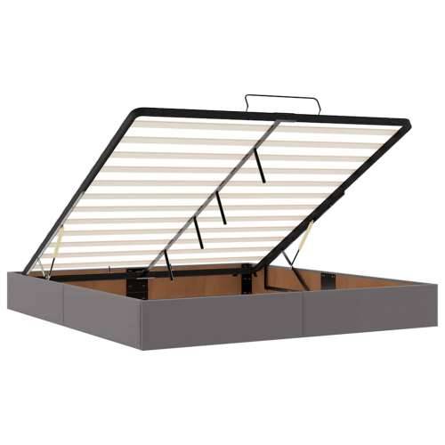 Otomanski krevet s madracima i LED sivi 180x200 cm umjetna koža - Siva 180 x 200 cm Cijena