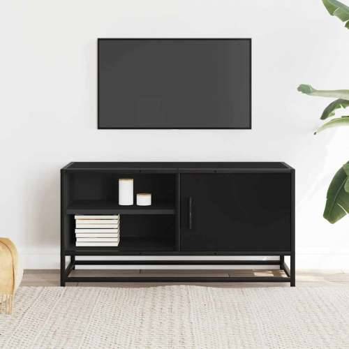 TV ormarić crni 80x34,5x40 cm konstruirano drvo i metal - Crna 1 Cijena