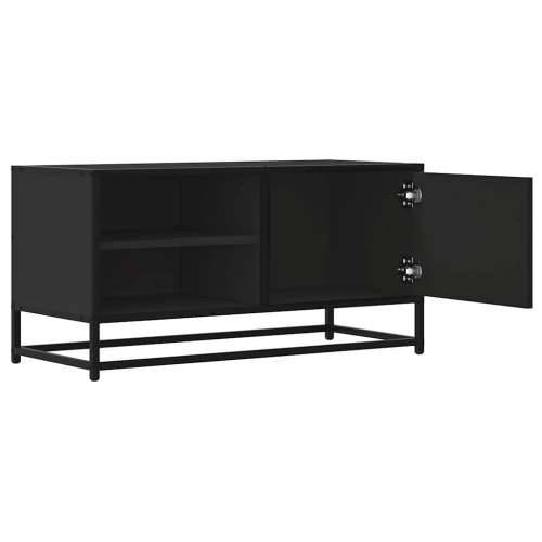 TV ormarić crni 80x34,5x40 cm konstruirano drvo i metal - Crna 1 Cijena