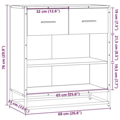 Komoda boja hrasta 68x35x76 cm konstruirano drvo - Smeđi hrast 1 Cijena