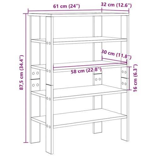 Stalak za cipele boja betona 61x32x87,5 cm konstruirano drvo - Beton siva 1 87.5 cm Cijena