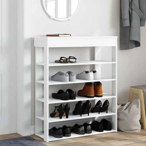 Stalak za cipele bijeli 80x30x98 cm od konstruiranog drva - Bijela 1 80 cm Cijena