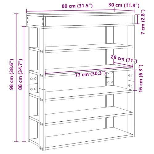 Stalak za cipele bijeli 80x30x98 cm od konstruiranog drva - Bijela 1 80 cm Cijena