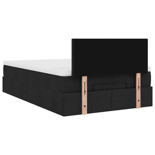 Otomanski krevet s madracem crni 120x200 cm tkanine - Crna 120 x 200 cm Gladak dizajn Cijena