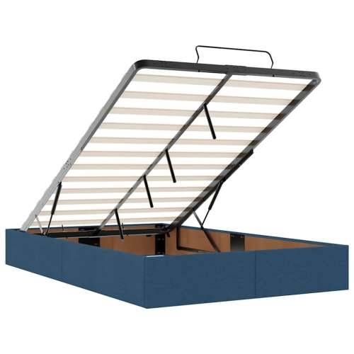 Otomanski krevet s madracem i LED plavi 120x200 cm tkanine - Plava 120 x 200 cm Blok s kvadratima Cijena