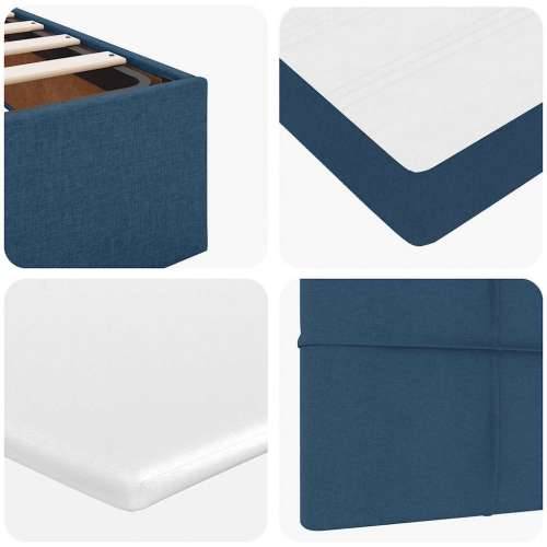Otomanski krevet s madracem i LED plavi 120x200 cm tkanine - Plava 120 x 200 cm Blok s kvadratima Cijena