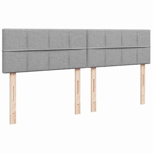 Otomanski krevet s madracem svijetlosivi 160x200 cm tkanine - Svjetlosiva 160 x 200 cm Blok s kvadratima Cijena