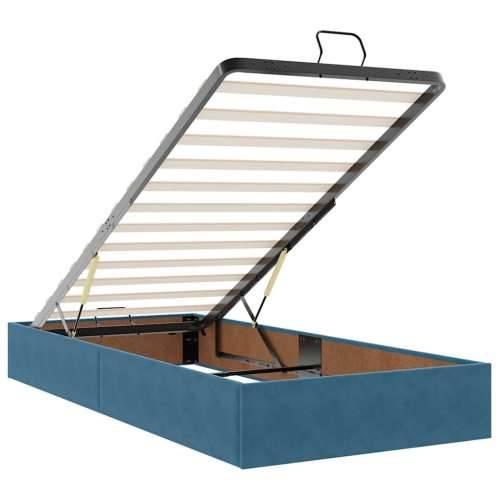 Otomanski krevet s madracem i LED tamnoplavi 80x200cm baršun - Tamno plava 80 x 200 cm Dizajn s gumbima Cijena