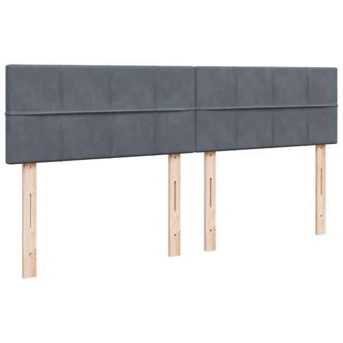 Okvir kreveta s madracima tamnosivi 200x200cm baršunasti - Tamno siva 200 x 200 cm Blok s kvadratima Cijena