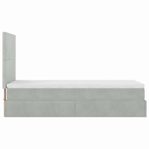 Okvir za krevet s madracima svjetlosivi 80x200 cm baršunasti - Svjetlosiva 80 x 200 cm Gladak dizajn Cijena