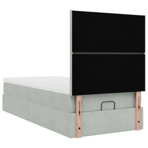 Okvir za krevet s madracima svjetlosivi 80x200 cm baršunasti - Svjetlosiva 80 x 200 cm Gladak dizajn Cijena