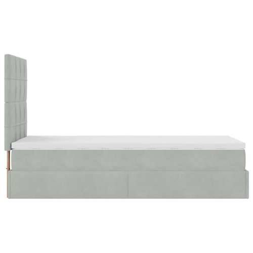 Okvir za krevet s madracima svjetlosivi 80x200 cm baršunasti - Svjetlosiva 80 x 200 cm Blok s kvadratima Cijena