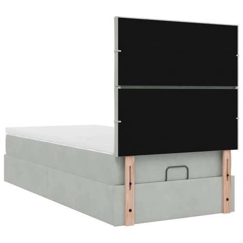 Okvir za krevet s madracima svjetlosivi 80x200 cm baršunasti - Svjetlosiva 80 x 200 cm Blok s kvadratima Cijena
