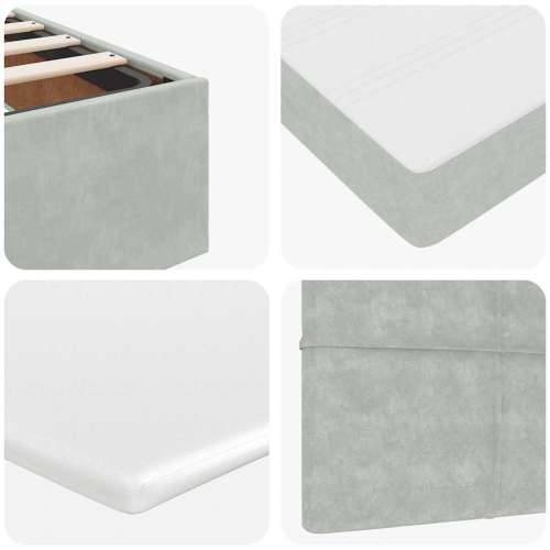 Okvir za krevet s madracima svjetlosivi 80x200 cm baršunasti - Svjetlosiva 80 x 200 cm Blok s kvadratima Cijena