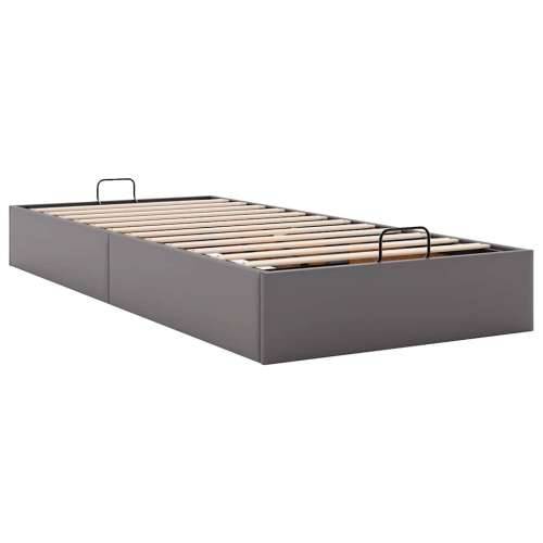 Otomanski okvir kreveta bez madraca sivi 100x200cm umjetne kože - Siva 100 x 200 cm Cijena
