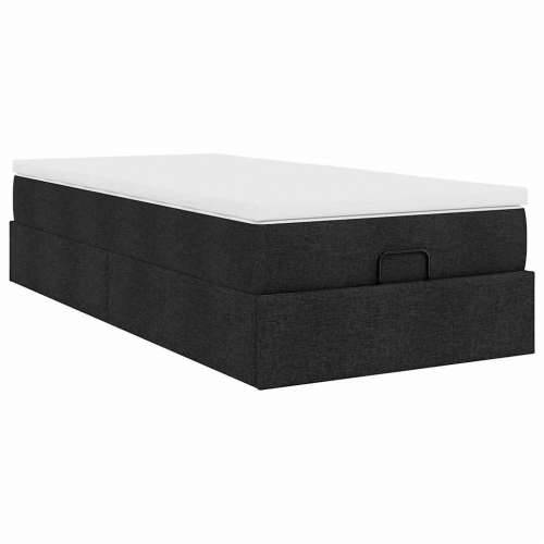 Otomanski okvir kreveta s madraca crni 80x200cm od tkanine - Crna 80 x 200 cm Cijena