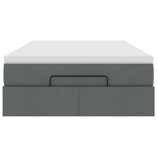 Otomanski krevet s madracem tamnosivi 120x190 cm tkanine - Tamno siva 120 x 190 Cijena