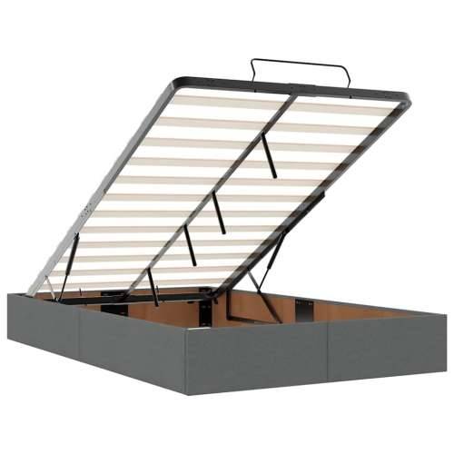 Otomanski krevet s madracem tamnosivi 120x190 cm tkanine - Tamno siva 120 x 190 Cijena