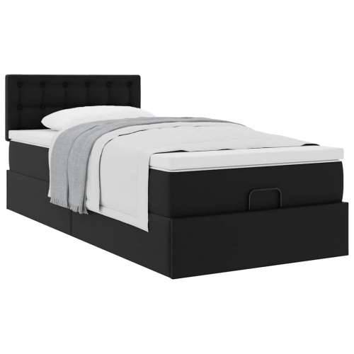 Otomanski krevet s madracem crni 80x200cm umjetna koža - Crna 80 x 200 cm Cijena