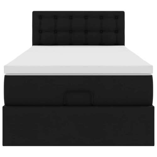 Otomanski krevet s madracem crni 80x200cm umjetna koža - Crna 80 x 200 cm Cijena