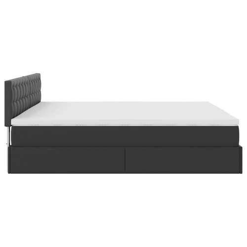 Otomanski krevet s madracima i LED crni 160x200cm umjetna koža - Crna 160 x 200 cm Cijena