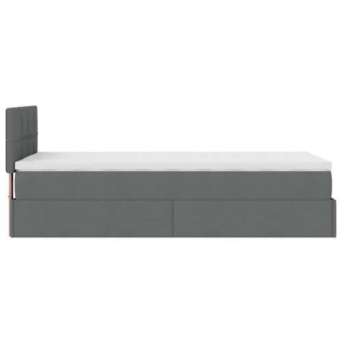 Otomanski krevet s madracem i LED tamnosivi 80x200cm tkanina - Tamno siva 80 x 200 cm Blok s kvadratima Cijena