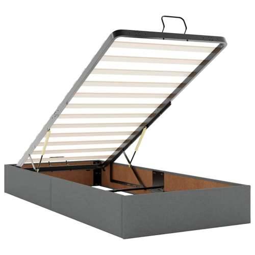 Otomanski krevet s madracem i LED tamnosivi 80x200cm tkanina - Tamno siva 80 x 200 cm Blok s kvadratima Cijena