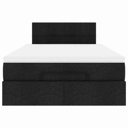 Otomanski krevet madracem i LED crna 120x190 cm tkanina - Crna 120 x 190 cm Blok s kvadratima Cijena