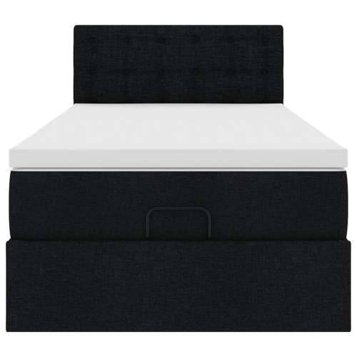 Otomanski krevet s madracem i LED crna 80x200cm tkanina - Crna 80 x 200 cm gumbi Cijena