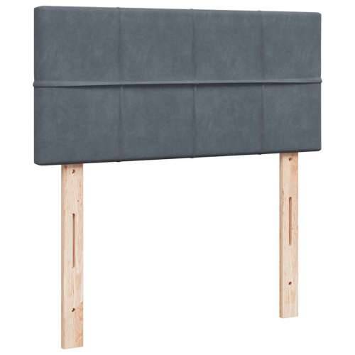 Otomanski okvir kreveta s madraca tamnosivi 90x200cm baršunasti - Tamno siva 90 x 200 cm Blok s kvadratima Cijena