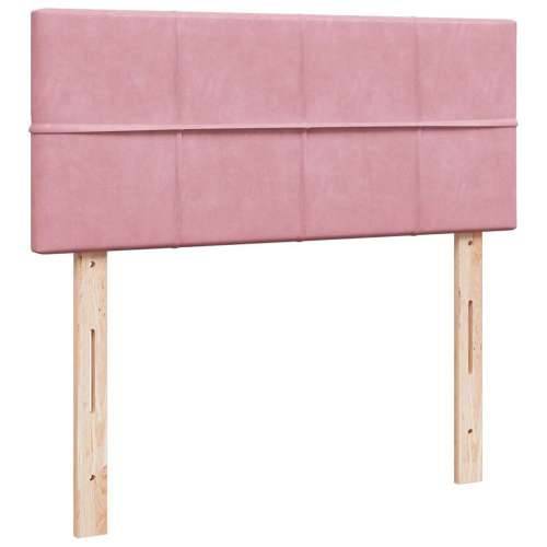 Otomanski krevet madracem i LED ružičasti 120x190 cm baršun - Ružičasta 120 x 190 cm Blok s kvadratima Cijena