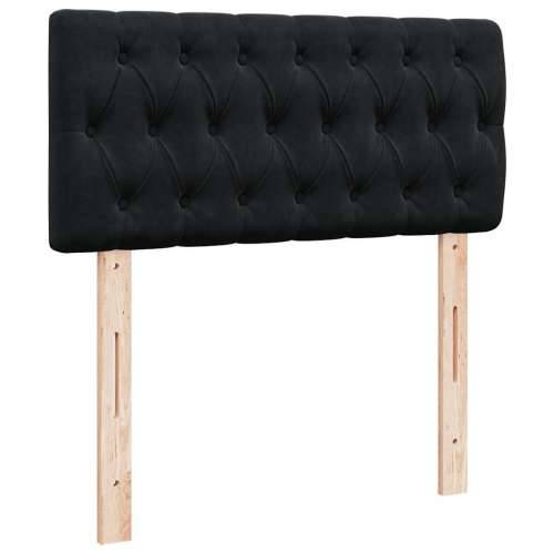 Otomanski krevet s madracem i LED crna 80x200cm baršun - Crna 80 x 200 cm Dizajn s gumbima Cijena