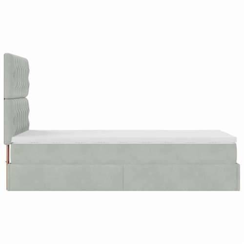 Okvir za krevet s madracima svjetlosivi 80x200 cm baršunasti - Svjetlosiva 80 x 200 cm Dizajn s gumbima Cijena