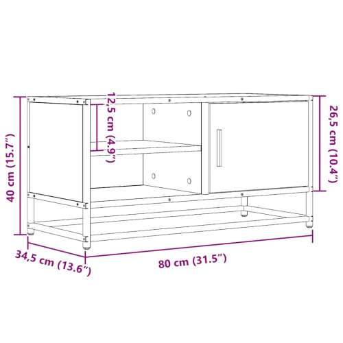 TV ormarić boja dimljenog hrasta 80x34,5x40 cm konstruirano - Dimljeni hrast 1 Cijena
