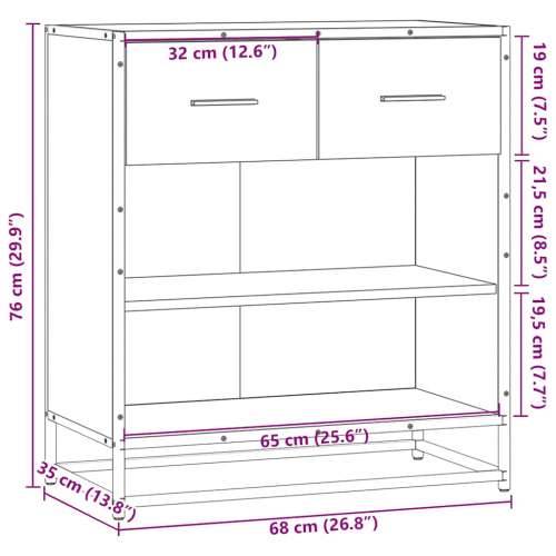 Komoda boja hrasta 68x35x76 cm konstruirano drvo - sonoma hrast 1 Cijena