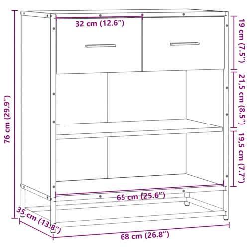 Komoda boja hrasta sonome 68x35x76 cm konstruirano drvo - Sivi hrast sonoma 1 Cijena