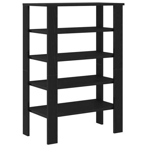 Stalak za cipele crni 61x32x87,5 cm od konstruiranog drva - Crna 1 87.5 cm Cijena
