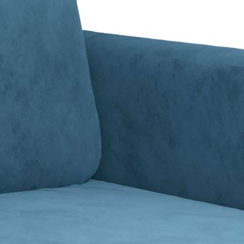 3-dijelni set sofa s jastucima plavi baršunasti - Plava s jastucima i tabureom Cijena