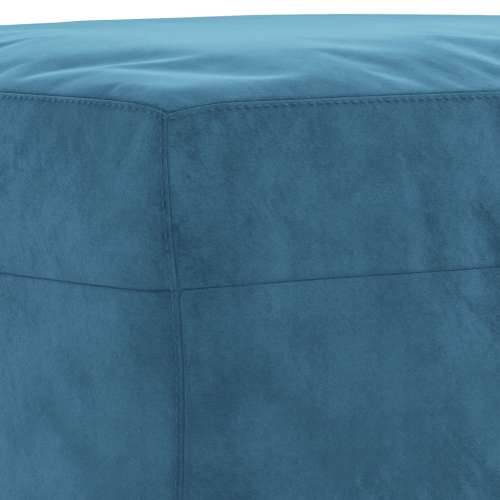 3-dijelni set sofa s jastucima plavi baršunasti - Plava s jastucima i tabureom Cijena