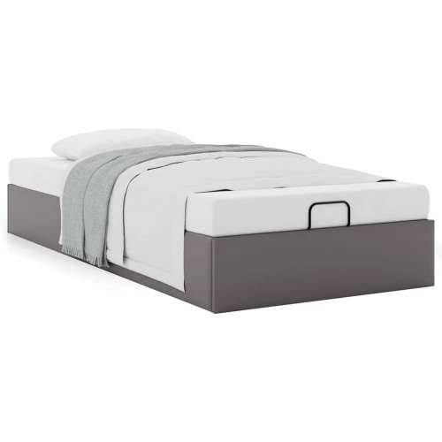 Otomanski okvir kreveta bez madraca sivi 90x200 cm umjetne kože - Siva 90 x 200 cm Cijena