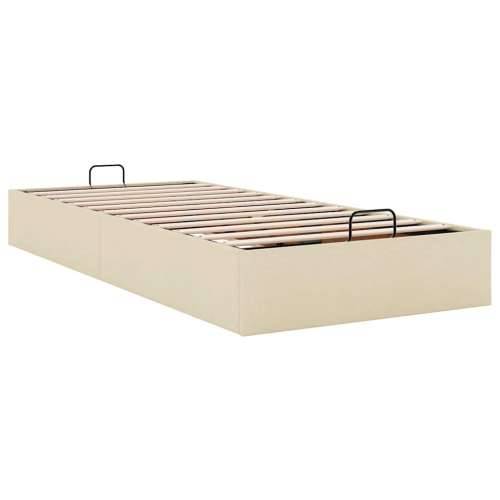 Otomanski okvir kreveta bez madraca krem 100x200 cm od tkanine - Krema 100 x 200 cm Cijena