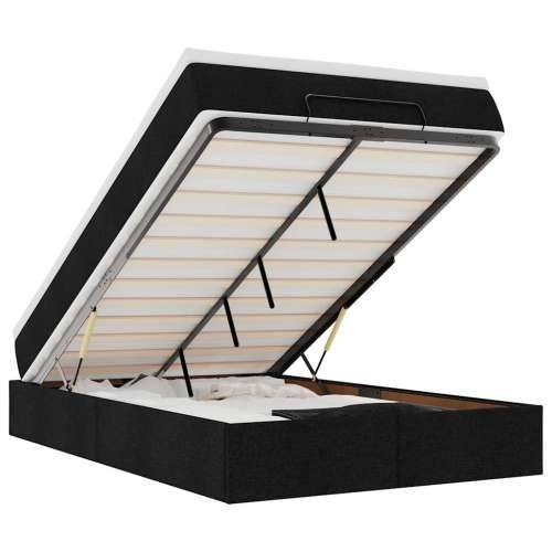 Otomanski krevet s madracem crni 120x190 cm tkanine - Crna 120 x 190 Cijena