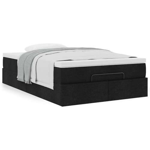 Otomanski krevet s madracem crni 120x190 cm tkanine - Crna 120 x 190 Cijena