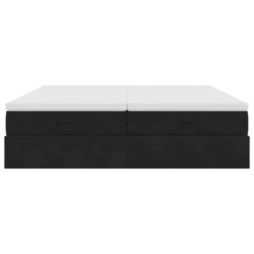 Otomanski okvir kreveta s madracima crni 200x200cm baršunasti - Crna 200 x 200 cm Cijena